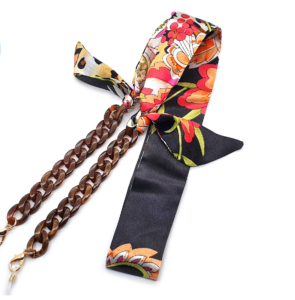 ΑΛΥΣΙΔΑ ΚΟΚΚΑΛΙΝΗ ΜΕ ΜΑΝΤΗΛΙ FLORAL ΜΑΥΡΟ